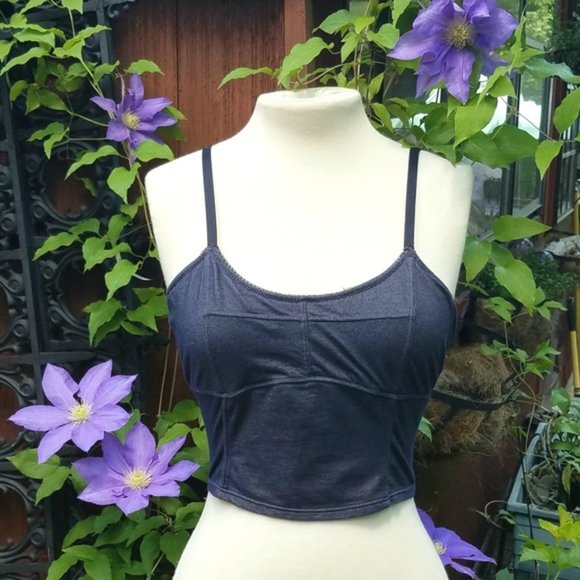 Denim Look Crop Top - Picture 2 of 3